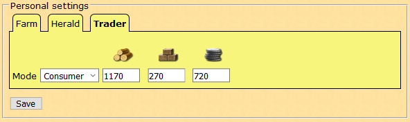 Consumer settings